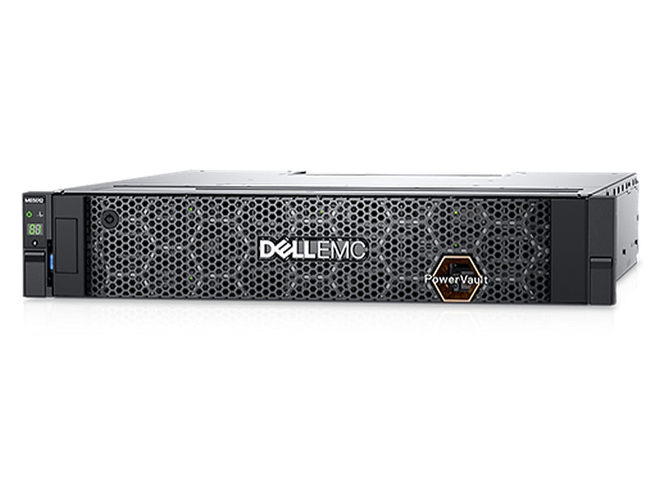 DellEMC PowerVault ME5012 Storage Array, 2U безел, 2x4TB 3.5in Hot-Plug твърд диск, 12Gb SAS 4-портов единичен контролер, захранване, 580W, резервен, основен за следващия работен ден, първоначално, 36 месеца