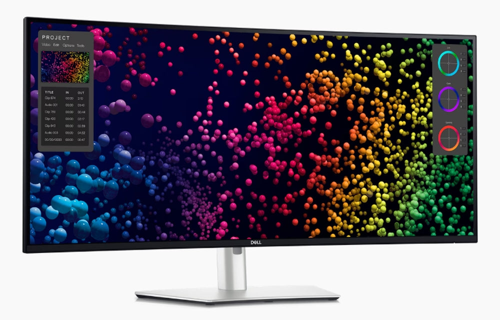 Dell U4025QW, 39.7" 5K UtraSharp Curved WUHD (5120x2160), AG, IPS, 21:9, 5ms, 1000:1, 600 cd/m2, DCI-P3 99%, HDMI, DP, HDR600, USB Hub, Thunderbolt 4/USB-C, USB 3.2, RJ45, високоговорители, PbP, регулируеми по височина, въртящи се, наклонени, черни