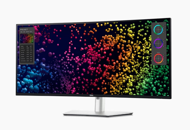 Dell U4025QW, 39.7" 5K UtraSharp Curved WUHD (5120x2160), AG, IPS, 21:9, 5ms, 1000:1, 600 cd/m2, DCI-P3 99%, HDMI, DP, HDR600, USB Hub, Thunderbolt 4/USB-C, USB 3.2, RJ45, високоговорители, PbP, регулируеми по височина, въртящи се, наклонени, черни