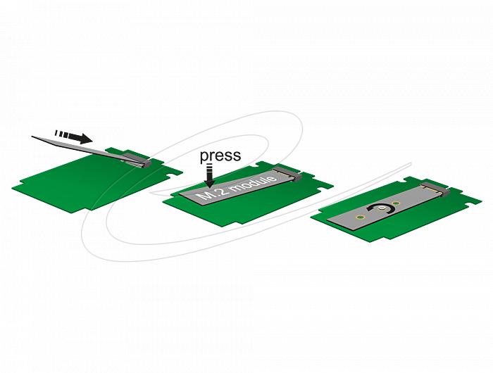 Адаптер Delock 62517, интерфейсен ключ M.2 2260 B+M към Sata 7 Pin