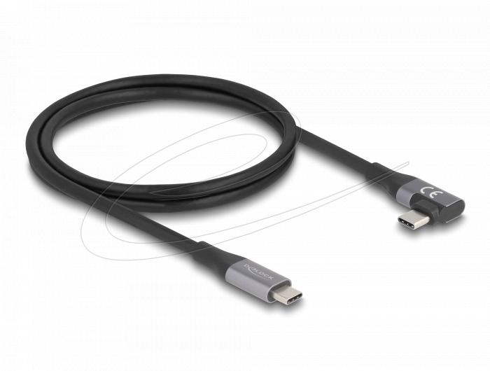 Delock USB-C Кабел 90&deg;, 40 Gbps USB PD 3.1, 240W, 1 m