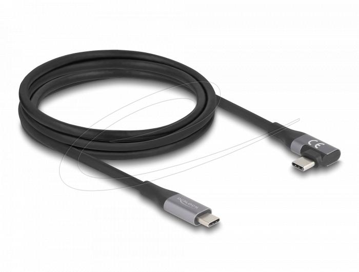 Delock USB-C Кабел 90&deg;, 20 Gbps USB PD 3.1, 240W, 2 m