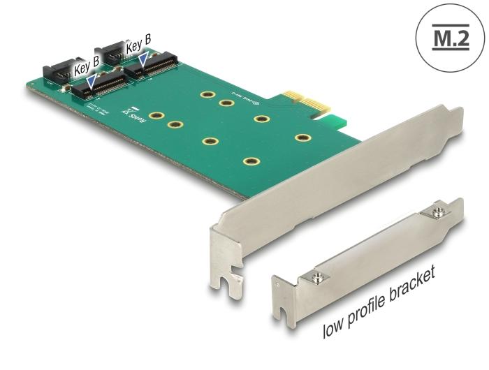 Карта Delock PCI Express x1 - 2 x internal M.2 Key B 110 mm