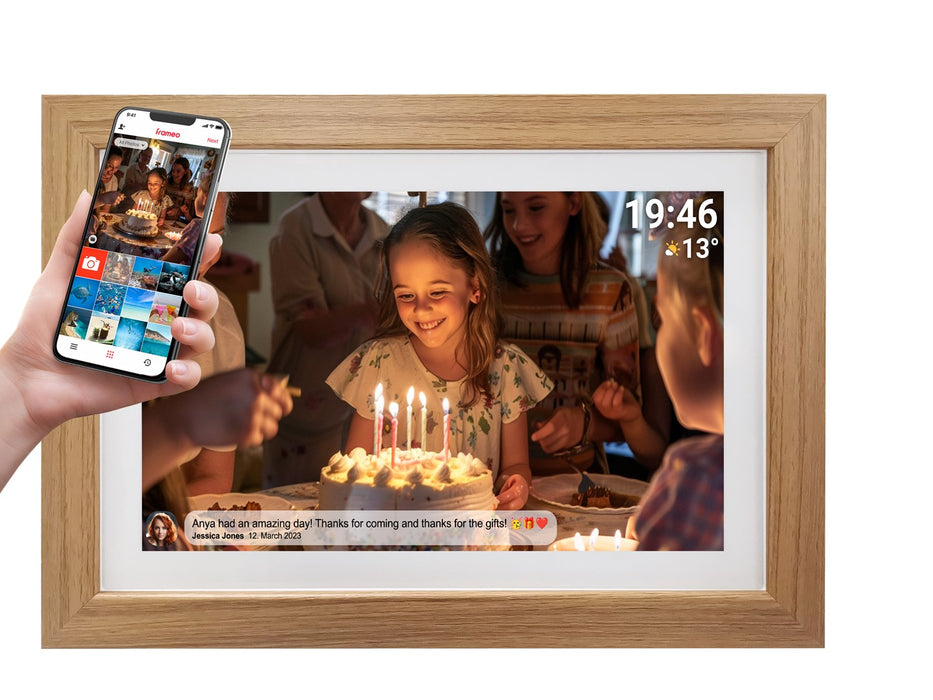 15.6" цифрова рамка Denver Frameo PFF-1543LW - светлокафява
