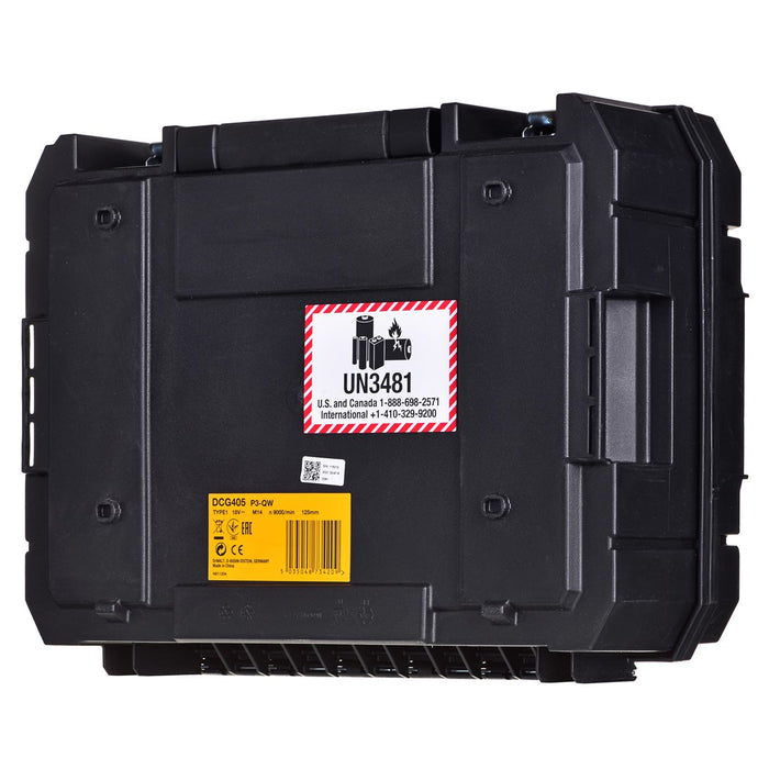 АКУМУЛАТОРЕН БЕЗЧЕТКОВ БЕЗЧЕТКОВ DEWALT DCG405P3-QW 18 V, 125 мм, БРОЙ БАТЕРИИ 3, 5.00 Ah, КУФАР