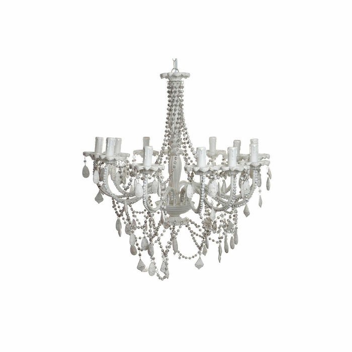 Полилей DKD Home Decor Бял Метал Пластмаса 40 W романтичен Гранитогрес 220 V 70 x 70 x 63 cm
