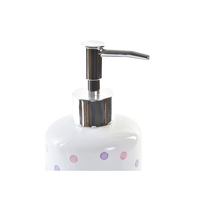 Комплект за Баня DKD Home Decor Бял ABS Dolomite На точки 7 x 7 x 17,5 cm (2 броя)