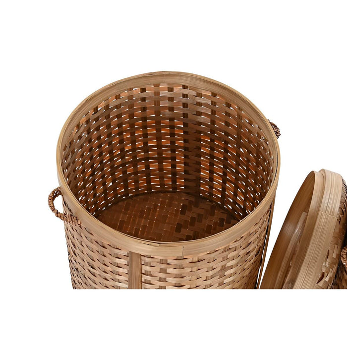 Комплект Декоративни Кутии DKD Home Decor Естествен Бамбук Boho (3 Части)