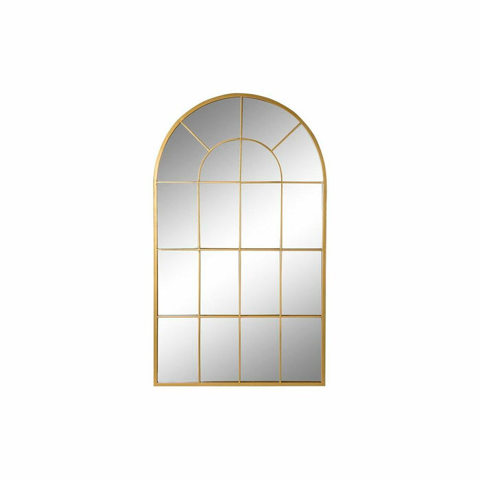 Стенно огледало DKD Home Decor Кристал Златен Прозорци Желязо (70 x 2,5 x 120 cm)