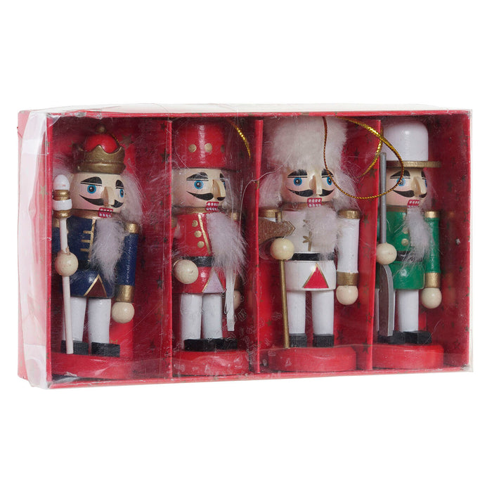 Коледна Украса DKD Home Decor Дървен Орехотрошачка (3 x 3 x 10 cm) (4 броя)