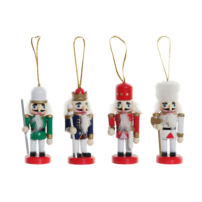 Коледна Украса DKD Home Decor Дървен Орехотрошачка (3 x 3 x 10 cm) (4 броя)