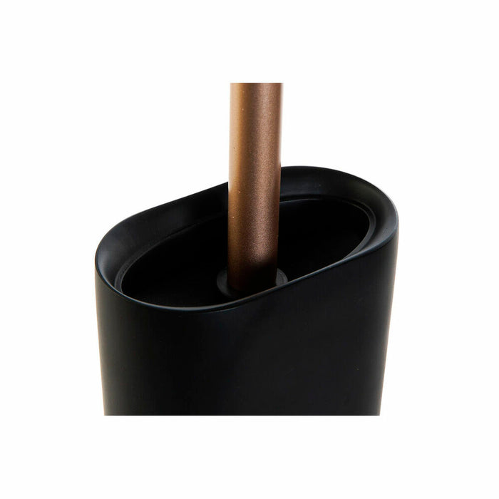 Четка за Баня DKD Home Decor Черен Златен Смола 10 x 6 x 40 cm