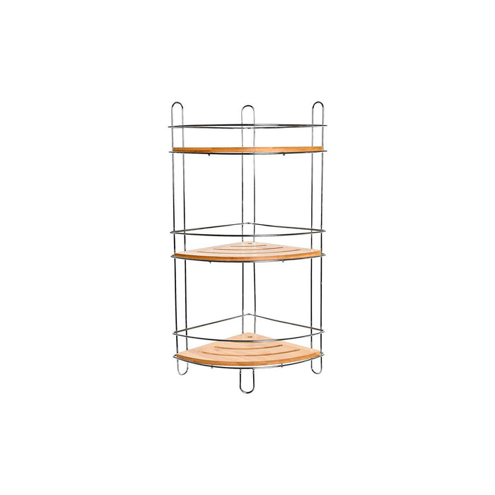 Стелажи за Баня DKD Home Decor Бамбук Алуминий Неръждаем хром метал Естествен 19,5 x 19,5 x 47 cm