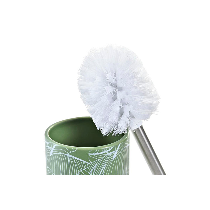Комплект за Баня DKD Home Decor Зелен Сребрист полипропилен Dolomite Тропически Лист на растение 9,5 x 9,5 x 37 cm