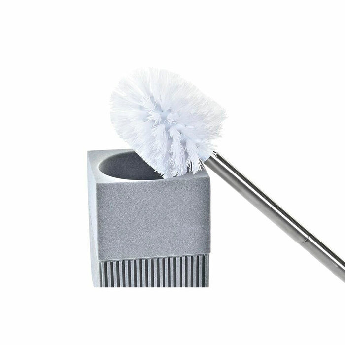 Четка за Баня DKD Home Decor Scandi Сребрист Сив Неръждаема стомана Алуминий Смола (9,5 x 9,5 x 37 cm)