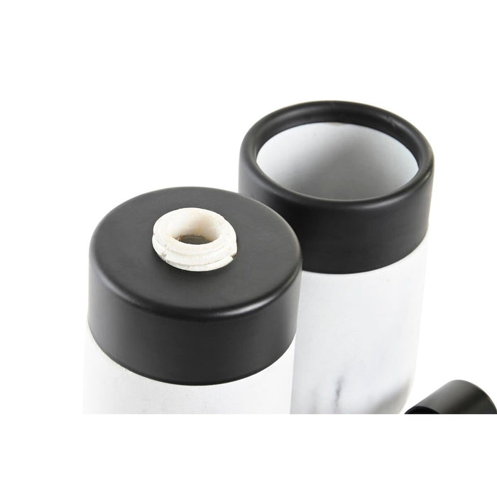 Комплект за Баня DKD Home Decor Бял Черен Бял/Черен Метал Смола Модерен 7,2 x 7,2 x 16,4 cm