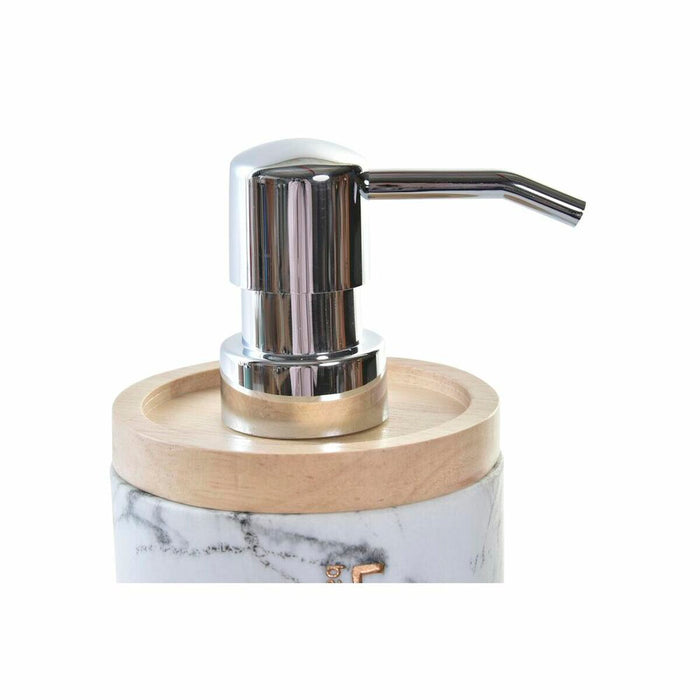 Дозатор за Сапун DKD Home Decor Мрамор Бял Естествен Смола Естествен каучук Пластмаса