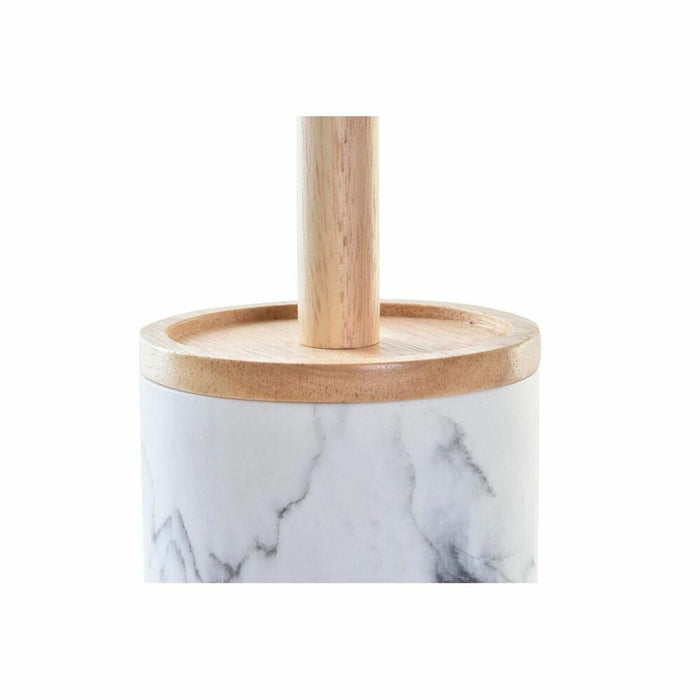 Четка за Баня DKD Home Decor Бял Естествен Метал Смола Естествен каучук Мрамор Scandi 30 x 40 cm 10,3 x 10,3 x 38 cm