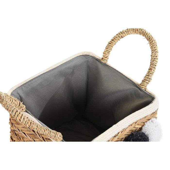 Игра на Кошници DKD Home Decor Естествено влакно Помпони 33 x 33 x 25 cm