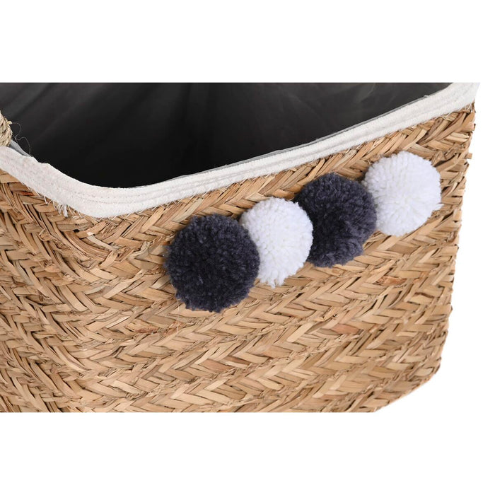 Игра на Кошници DKD Home Decor Естествено влакно Помпони 33 x 33 x 25 cm