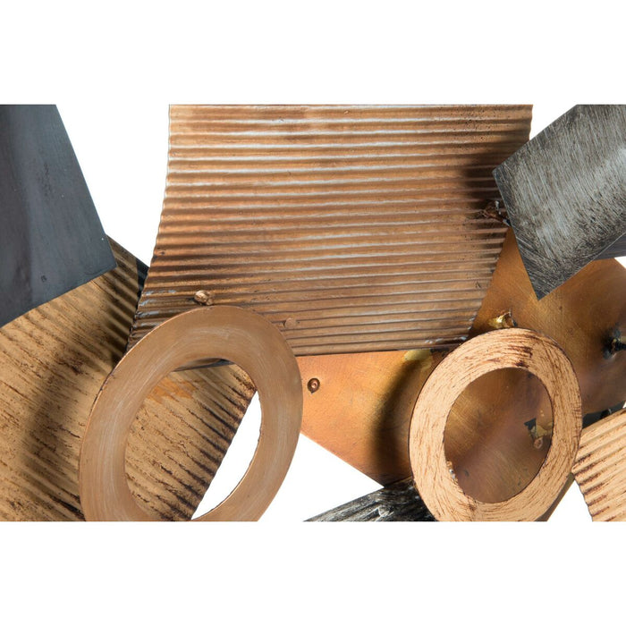 Декорация за стена DKD Home Decor Абстрактен Сив Метал Мед Модерен Кръгове (109 x 7 x 53 cm)