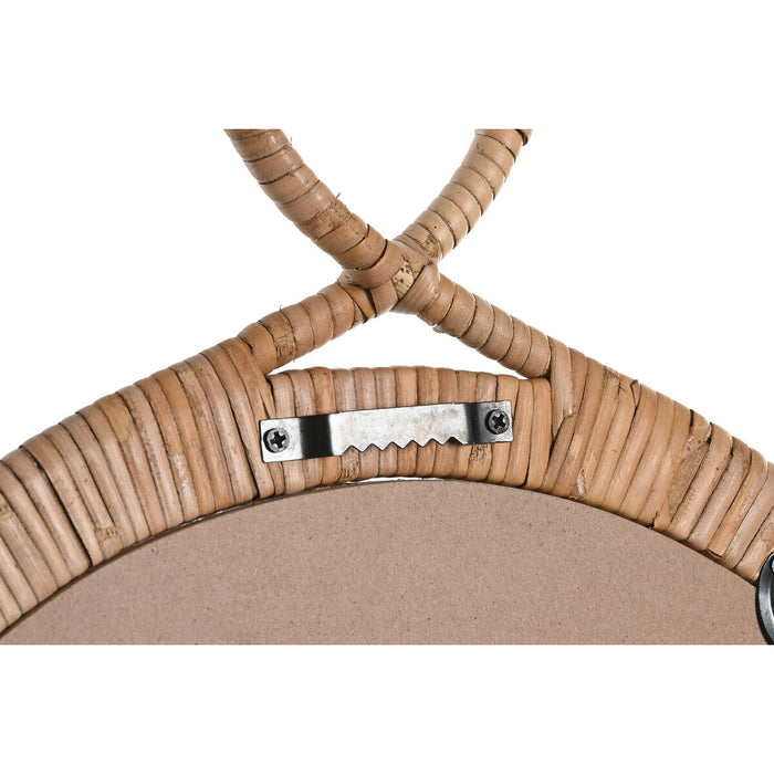 Стенно огледало DKD Home Decor Кафяв Естествен Град 68 x 2 x 68 cm