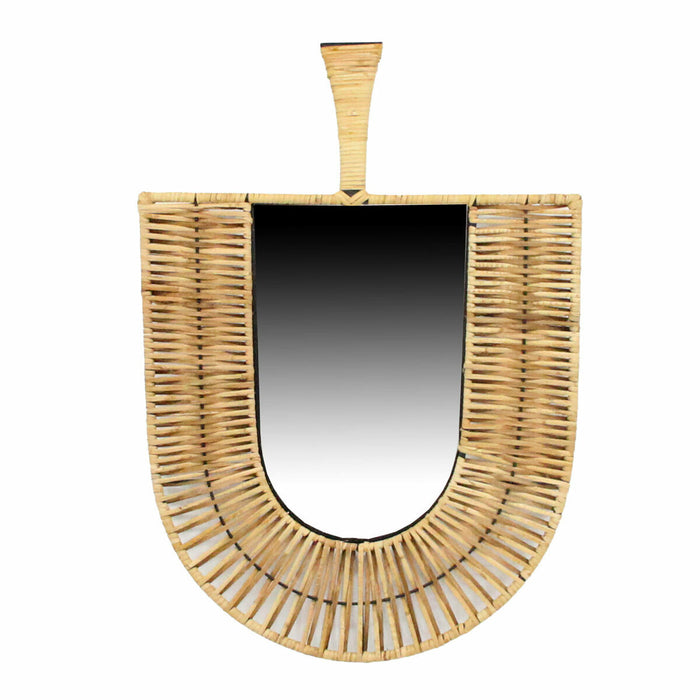 Стенно огледало DKD Home Decor Кафяв Естествен Ветрило Тропически 50 x 2,5 x 72 cm 52 x 2,5 x 72 cm