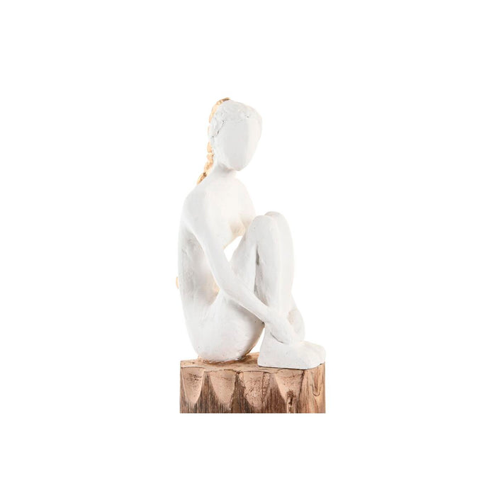 Декоративна фигурка DKD Home Decor Дама Кафяв Бял (2 броя)