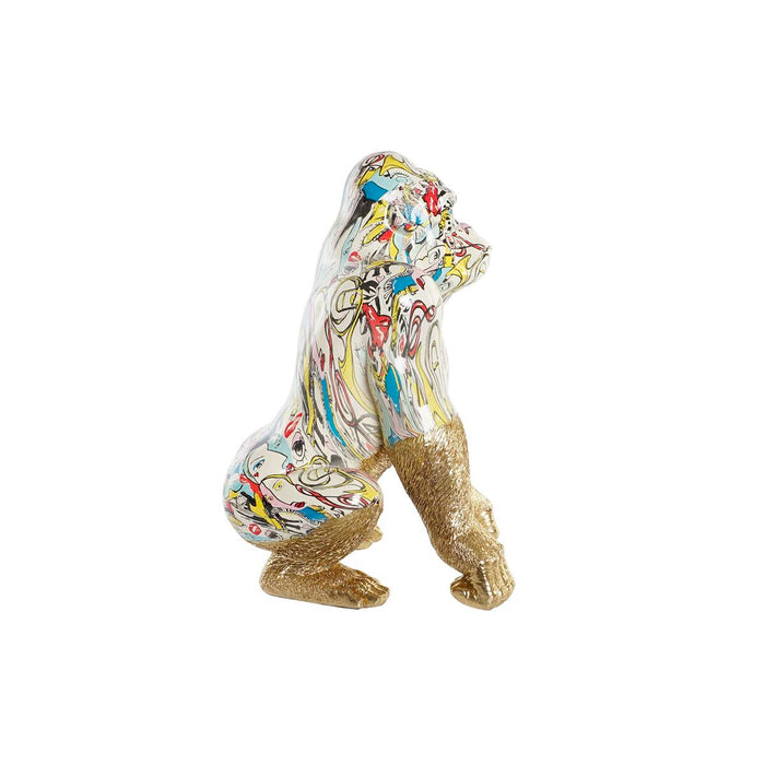 Декоративна фигурка DKD Home Decor 28,5 x 26,5 x 41 cm Златен Многоцветен Горила