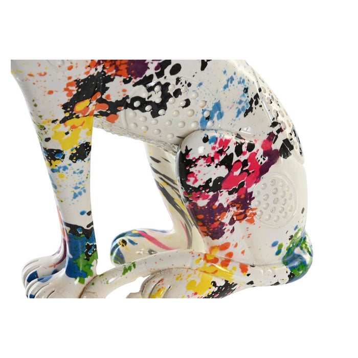 Декоративна фигурка DKD Home Decor Бял Многоцветен Леопард Модерен 16 x 8 x 25 cm