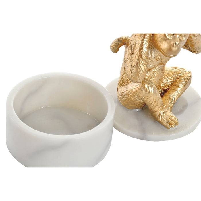 Декоративна фигурка DKD Home Decor Бял Златен Тропически Маймуни 10,5 x 10,5 x 18,5 cm (3 Части)