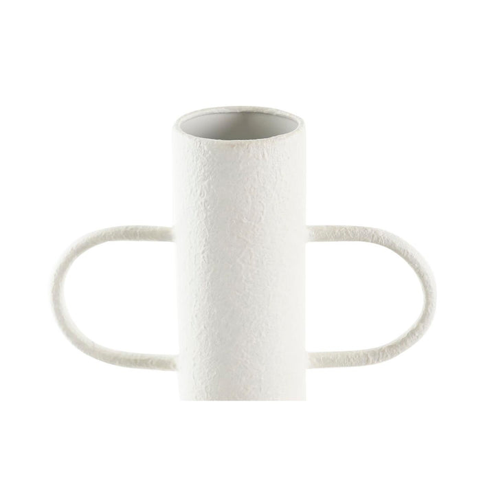 Ваза DKD Home Decor Бял Естествен Метал 20 x 16 x 40 cm