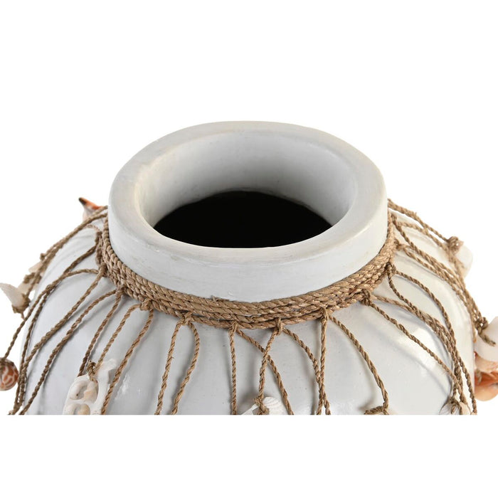 Ваза DKD Home Decor Син Бял Бамбук Раковини 20 x 20 x 26 cm (2 броя)