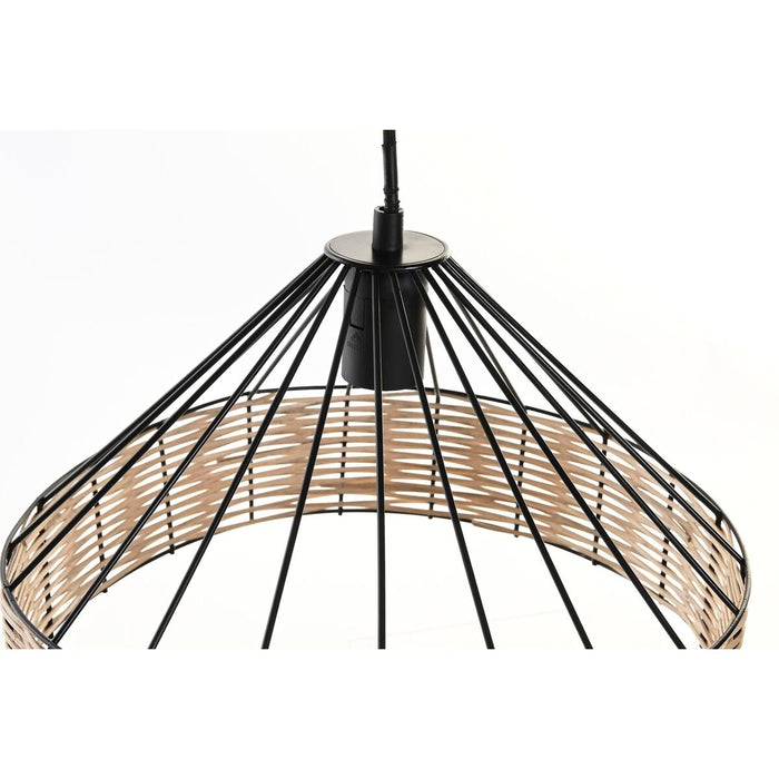 Полилей DKD Home Decor 35 x 35 x 22 cm Черен Метал Pатан 50 W (2 броя)