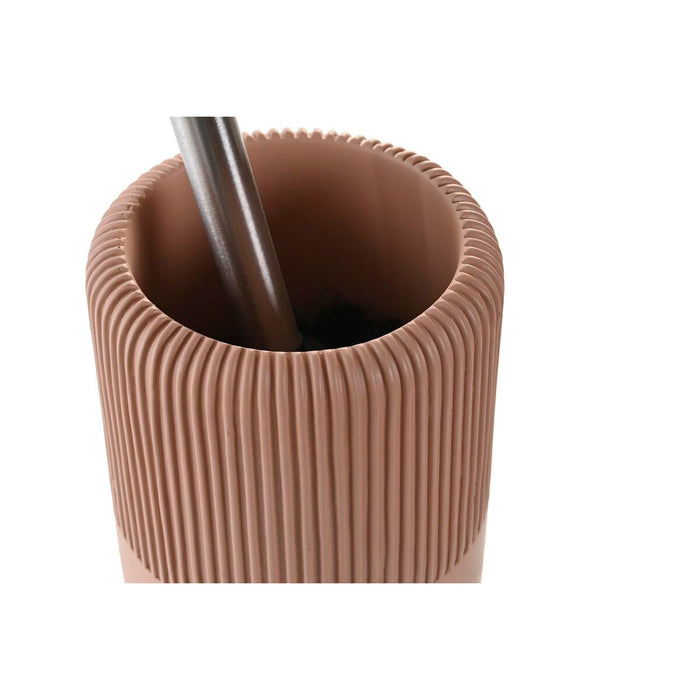 Четка за Баня DKD Home Decor 11 X 11 X 36,5 CM Цимент теракота Неръждаема стомана