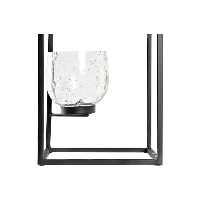 Поставка за свещ DKD Home Decor Кристал Черен Прозрачен 18 x 18 x 76 cm Желязо