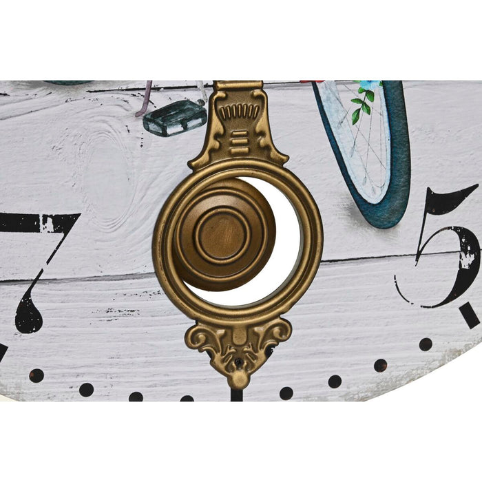 Стенен часовник DKD Home Decor Колело Метал Многоцветен Дървен MDF (2 броя) (58 x 4 x 58 cm)