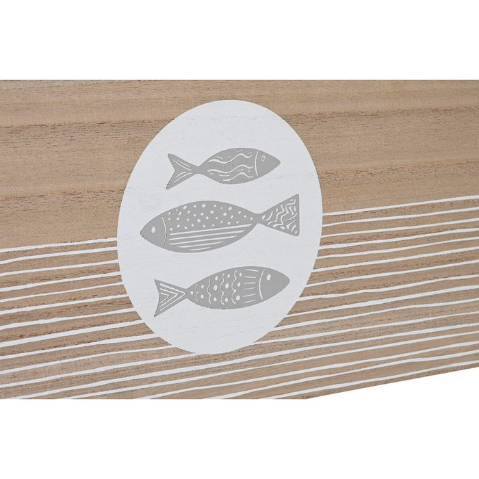 Декоративна кутия DKD Home Decor Естествен Дървен MDF Спирали Средиземноморско 50 x 40 x 22,5 cm