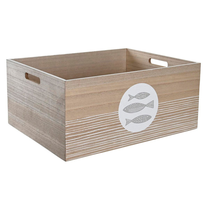 Декоративна кутия DKD Home Decor Естествен Дървен MDF Спирали Средиземноморско 50 x 40 x 22,5 cm