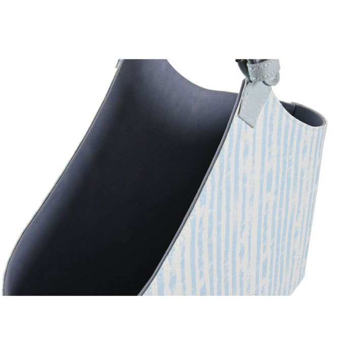 поставка за списания DKD Home Decor 49 x 17 x 45 cm Син Бял Средиземноморско