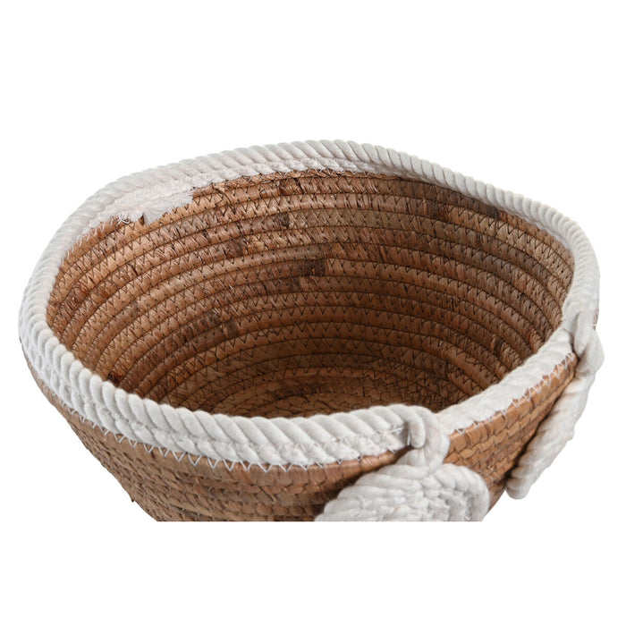Украса за център на маса DKD Home Decor Бял Естествен Въже Естествено влакно 29 x 29 x 14 cm 30 x 30 x 14 cm 32 x 32 x 14 cm