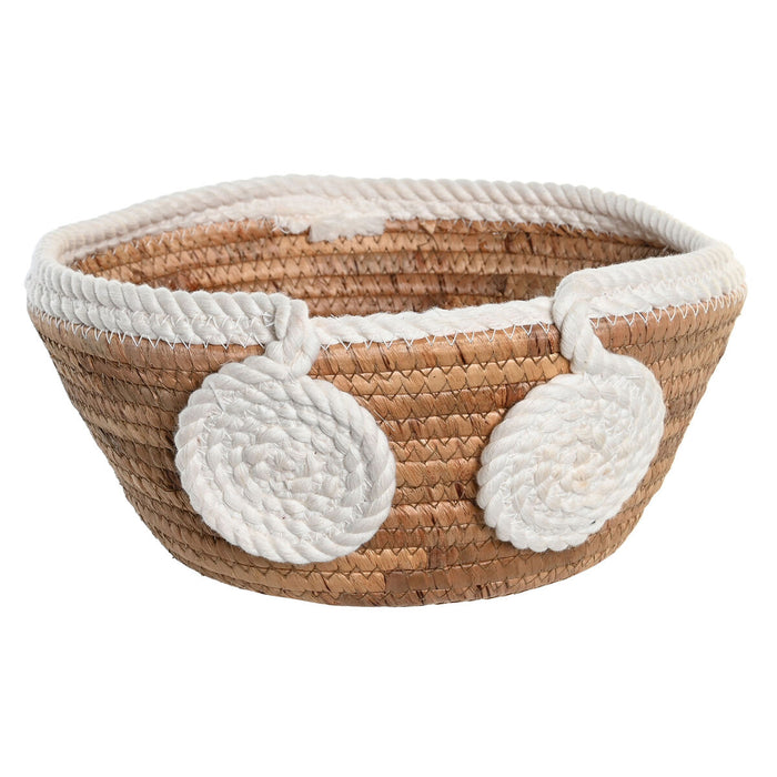 Украса за център на маса DKD Home Decor Бял Естествен Въже Естествено влакно 29 x 29 x 14 cm 30 x 30 x 14 cm 32 x 32 x 14 cm