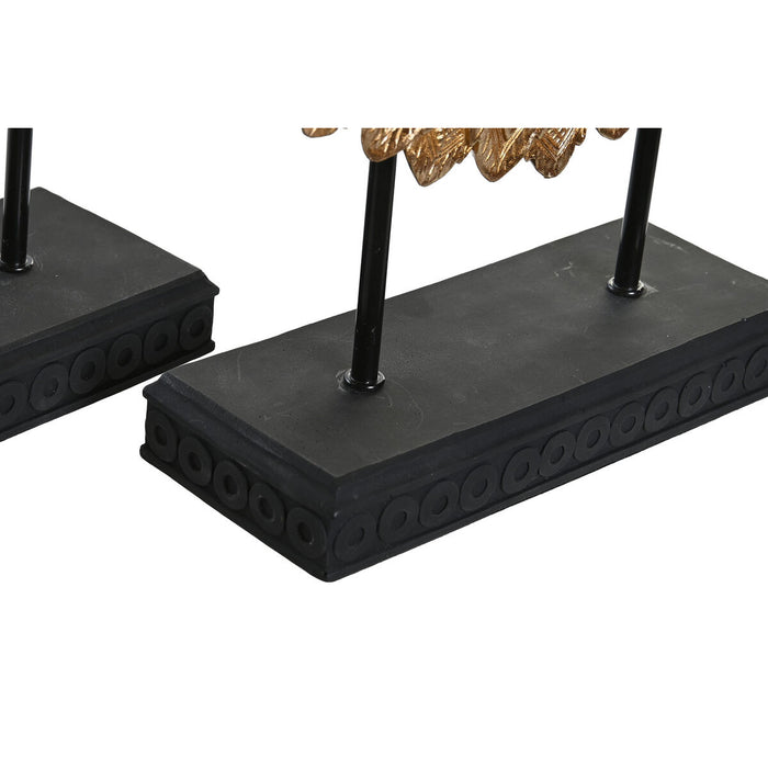 Декоративна фигурка DKD Home Decor 25 x 8 x 34 cm Черен Златен Модерен Кръгове (2 броя)