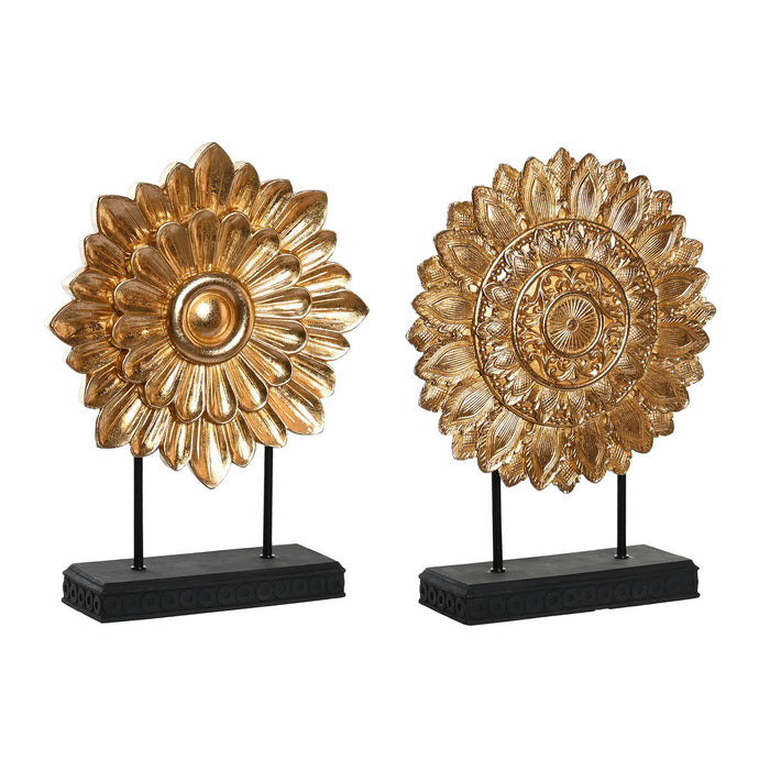 Декоративна фигурка DKD Home Decor 25 x 8 x 34 cm Черен Златен Модерен Кръгове (2 броя)