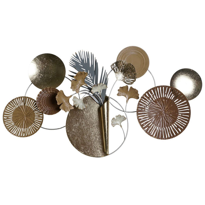 Декоративна фигурка DKD Home Decor 90 x 8,3 x 49 cm Сив Златен Мед Кръгове