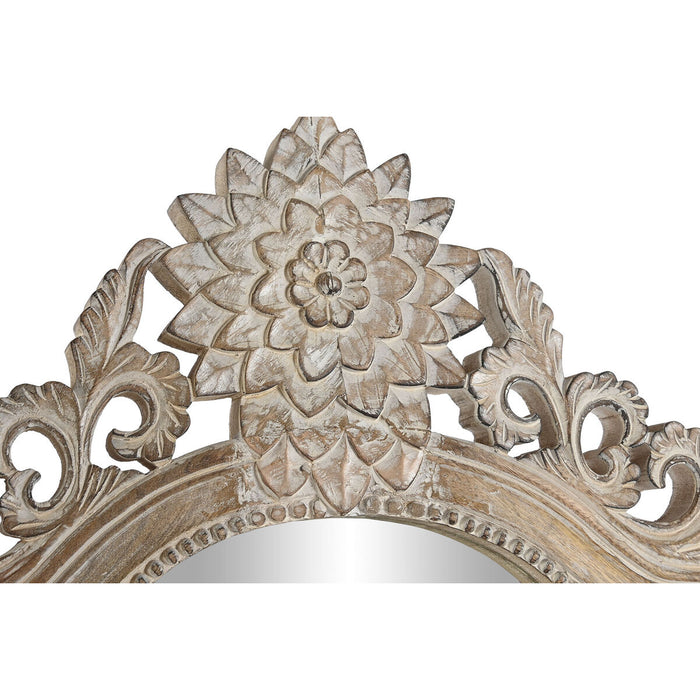 Стенно огледало DKD Home Decor 68 x 3,5 x 175 cm 70 x 3,5 x 180 cm Кристал Естествен Бял Дърво манго Гранитогрес
