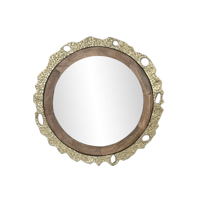 Стенно огледало DKD Home Decor Кафяв Златен 78,5 x 2,5 x 78,5 cm