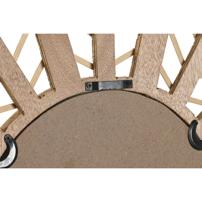 Стенно огледало DKD Home Decor Кафяв Естествен Цвете Тропически 69 x 2 x 60 cm