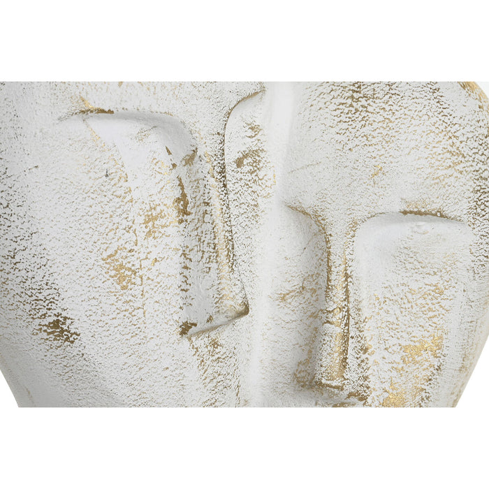 Декоративна фигурка DKD Home Decor 23 x 10 x 30 cm Лице Златен Алуминий Бял