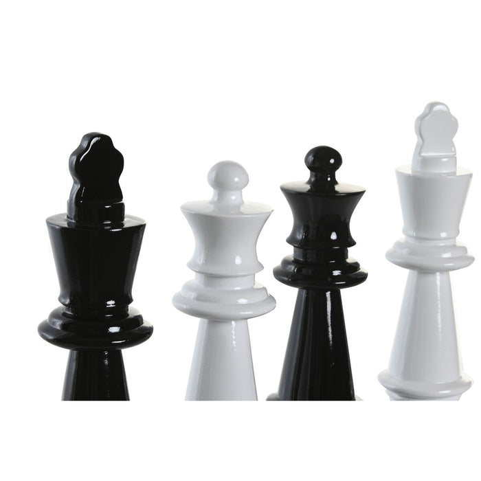 Декоративна фигурка DKD Home Decor Черен Бял Смола Шахматни Пулове Модерен (11 x 11 x 27,5 cm) (4 броя)